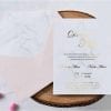 Faire Part Mariage Effet Marbre Pochette Rose