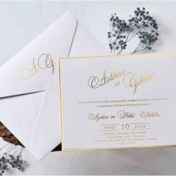 Faire Part Mariage Finition Dorée Avec Enveloppe