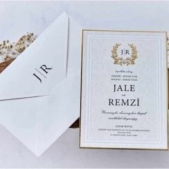 Faire Part Mariage Nacré Finition Dorée N46
