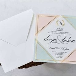 Faire Part Mariage Pastel Finition Dorée
