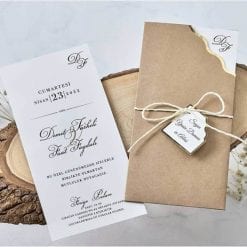 Faire Part Mariage Terre D'ombre Finition Dorée