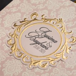 Faire Part Mariage Taupe Arc Doré