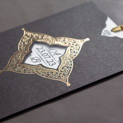 Faire Part Mariage Chocolat Finition Dorée