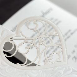 Faire Part Mariage Coeur Blanc Nacré Avec Enveloppe