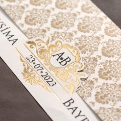 Faire Part Mariage Finition Dorée N48