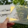 Faire Part Mariage Transparent Polygone Finition Dorée