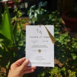 Faire Part Mariage Effet Tissé Avec Ficelle