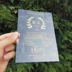 Faire Part Mariage Transparent Motif Lauriers