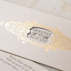 Faire Part Mariage Arabesque Dorée