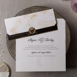 Faire Part Mariage Coeur Doré