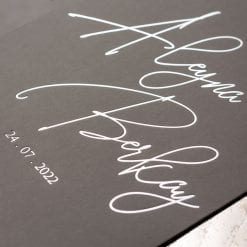 Faire Part Mariage Gris Marbré