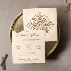 Faire Part Mariage Rosace Dorée