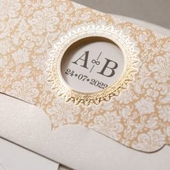 Faire Part Mariage Tapissé Doré