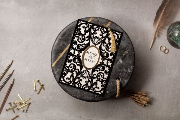 Faire Part Mariage Velours Noir