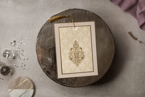 Faire Part Mariage Arabesque Orientale Beige