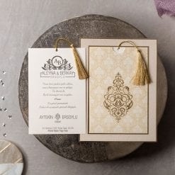 Faire Part Mariage Arabesque Beige
