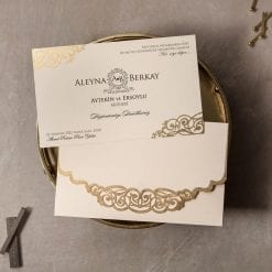 Faire Part Mariage Arabesque Dorée Avec Enveloppe