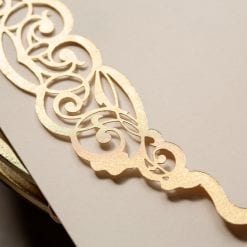 Faire Part Mariage Arabesque Dorée Avec Enveloppe