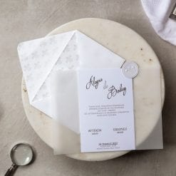 Faire Part Mariage Calque Blanc 3 volets