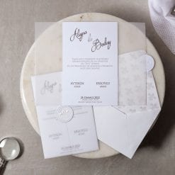 Faire Part Mariage Calque Blanc 3 volets