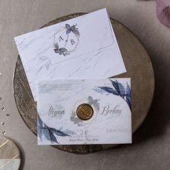 Faire Part Mariage Champêtre Bleu Calque