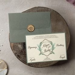 Faire Part Mariage Champêtre Vert Olive