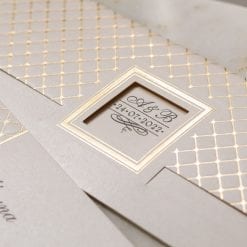 Faire Part Mariage Damier Doré