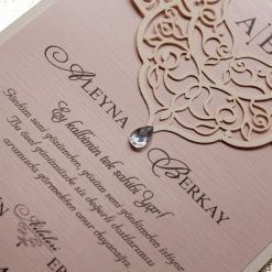 Faire Part Mariage Diamant Centrale Coloris Rose