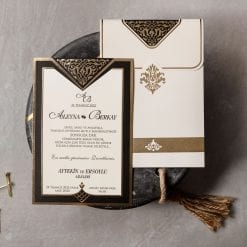Faire Part Mariage Doré Finition Noire