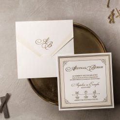 Faire Part Mariage Double Impression Dorée