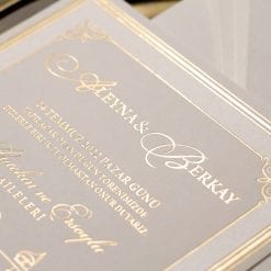 Faire Part Mariage Double Impression Dorée