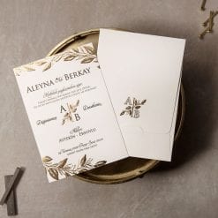 Faire Part Mariage Feuillage Doré