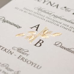 Faire Part Mariage Feuillage Doré