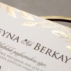 Faire Part Mariage Feuillage Doré