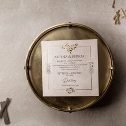 Faire Part Mariage Feuille De Laurier Taupe