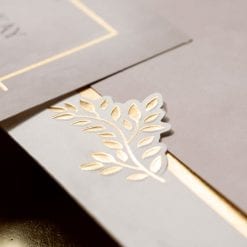 Faire Part Mariage Feuille De Laurier Taupe