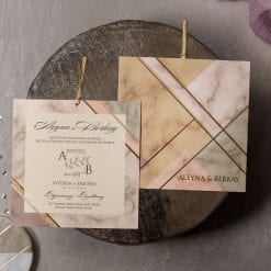 Faire Part Mariage Marbre Coloré