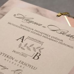 Faire Part Mariage Marbre Coloré