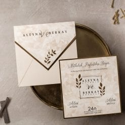 Faire Part Mariage Motifs 3D Finition Dorée