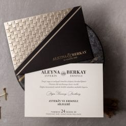 Faire Part Mariage Noir et Doré