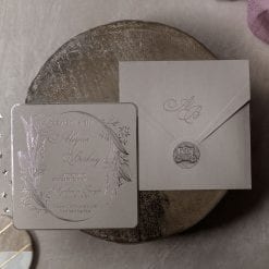 Faire Part Mariage Silver Enveloppe Grise