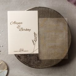 Faire Part Mariage Transparent Feuillage Doré