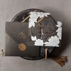 Faire Part Mariage Transparent Rose Blanche