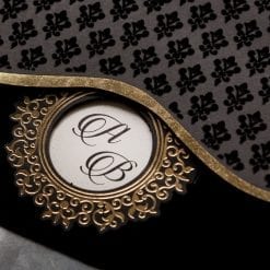 Faire Part Mariage Velours Noir Et Doré