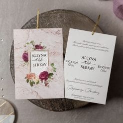 Faire Part Mariage Violet Marbré