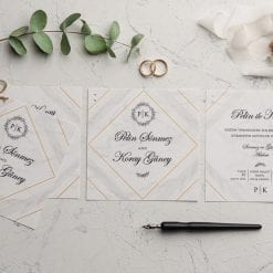 Faire Part Mariage 2 Cartes Avec Ficelle