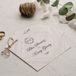 Faire Part Mariage 2 Cartes Avec Ficelle