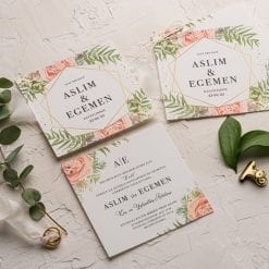 Faire Part Mariage 2 Cartes Champêtre