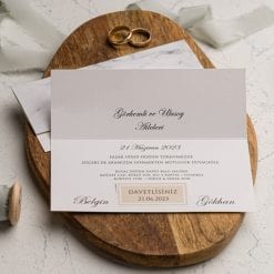 Faire Part Mariage 2 Volets Gris