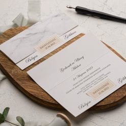 Faire Part Mariage 2 Volets Gris